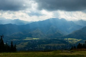 Podhale z lotu ptaka, widok na Giewont